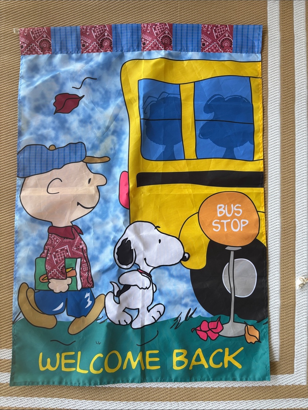 Vintage officially licensed  Peanuts large flag Fall Welcome Back